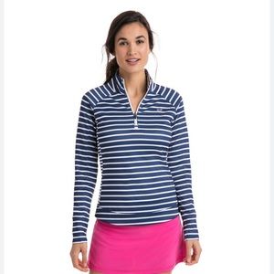 XL EUC Vineyard Vines Double Face Stripe 1/4-Zip